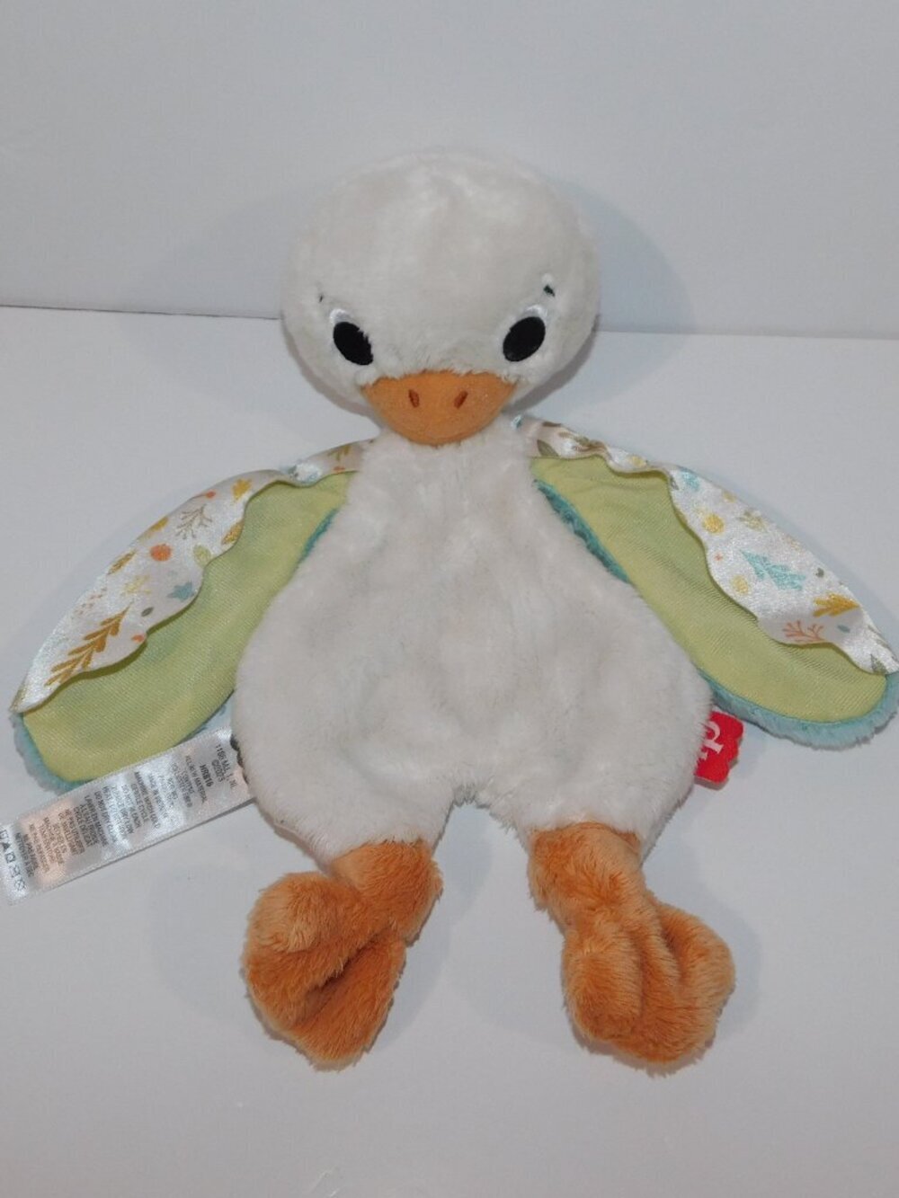 Fisher Price Snuggle Up Goose Rattle Plush Security blanket Baby Lovey nunu